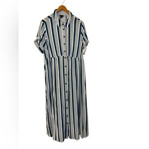 Torrid Striped Button-Down Maxi Dress